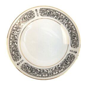 Royal Wentworth Ambassador 8692  Dessert Fruit Bowl With Gold Trim & Black Flora